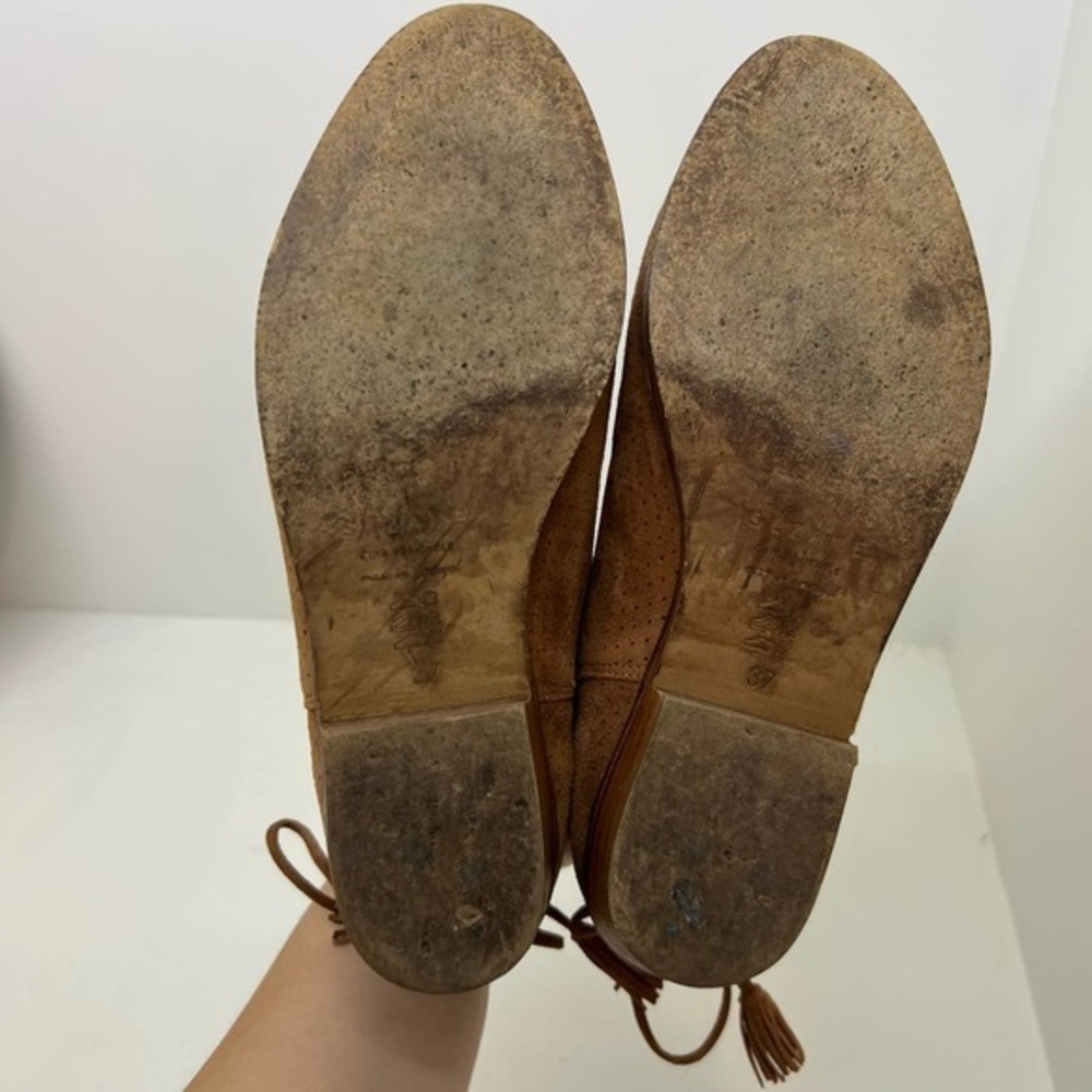 Sezane Brown Ankle Boots with Tassels - Picture 5 of 12